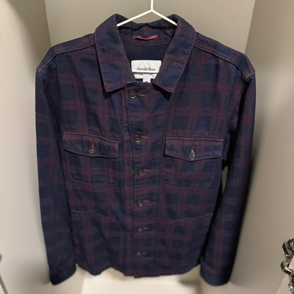 Flannel/Plaid Navy Medium Goodfellow Shirt Jacket.